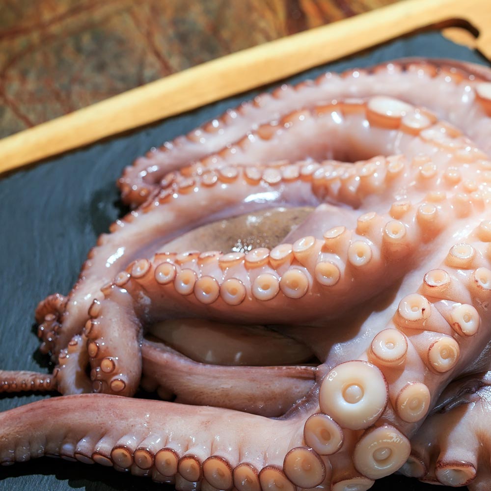 Pulpo crudo limpio
